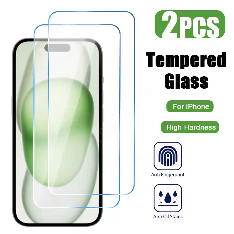 For iPhone 15 Pro Max Bumper Case + 2x Screen Protector