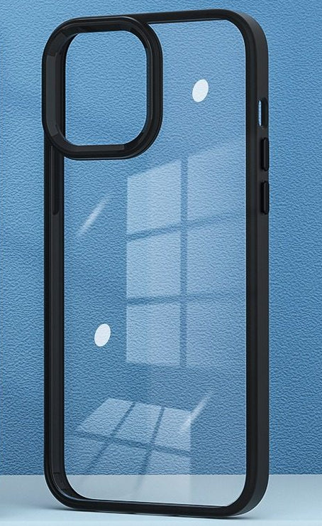 For iPhone 15 Pro Bumper Clear Case-Black Edge