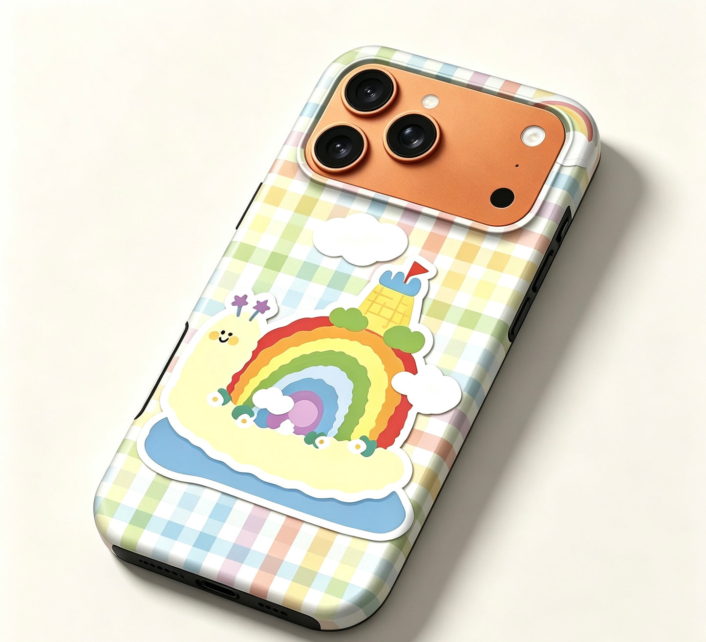 For iPhone 17 Pro Max Magsafe Case- Rainbow Snails Pattern Dual Layer Protection