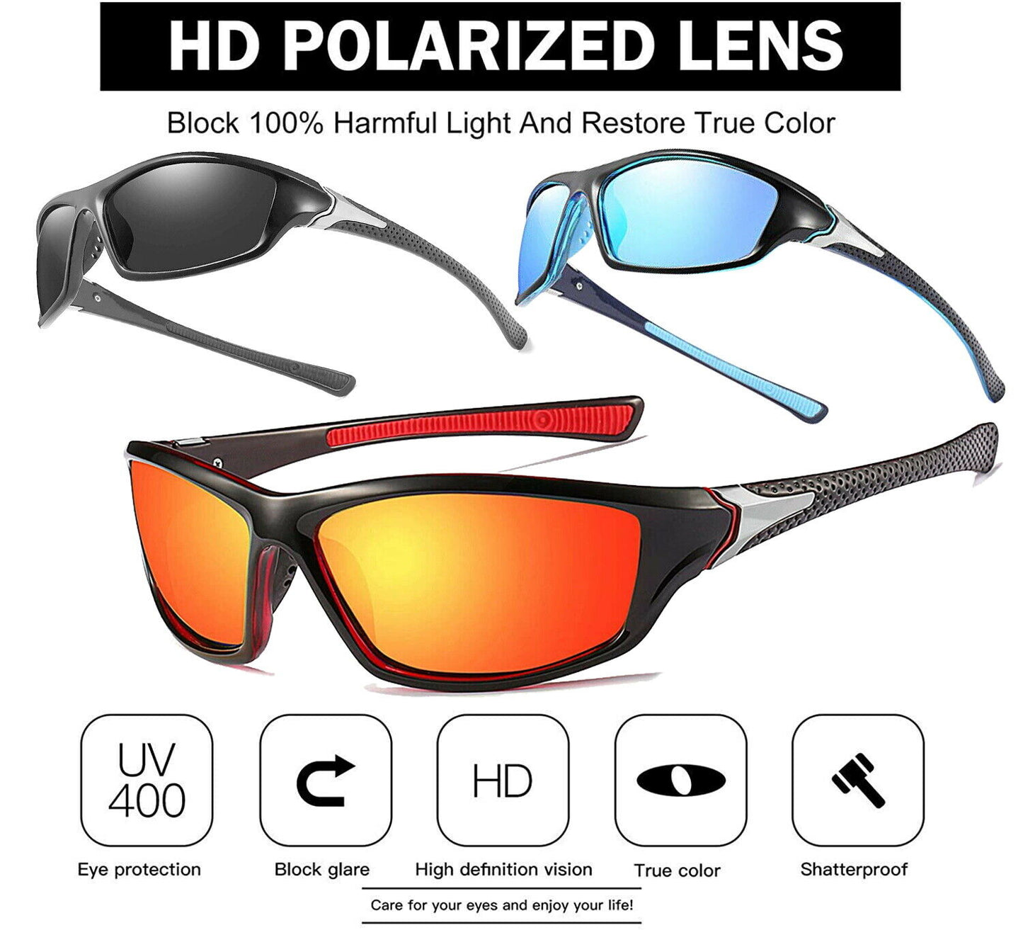 Polarized Sunglasses Mens New Style Driving Sport glasses blue colour