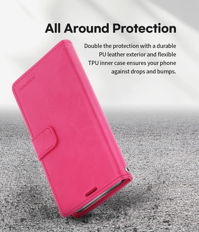 Flip Wallet Case for iPhone 13 Pro, Hot Pink