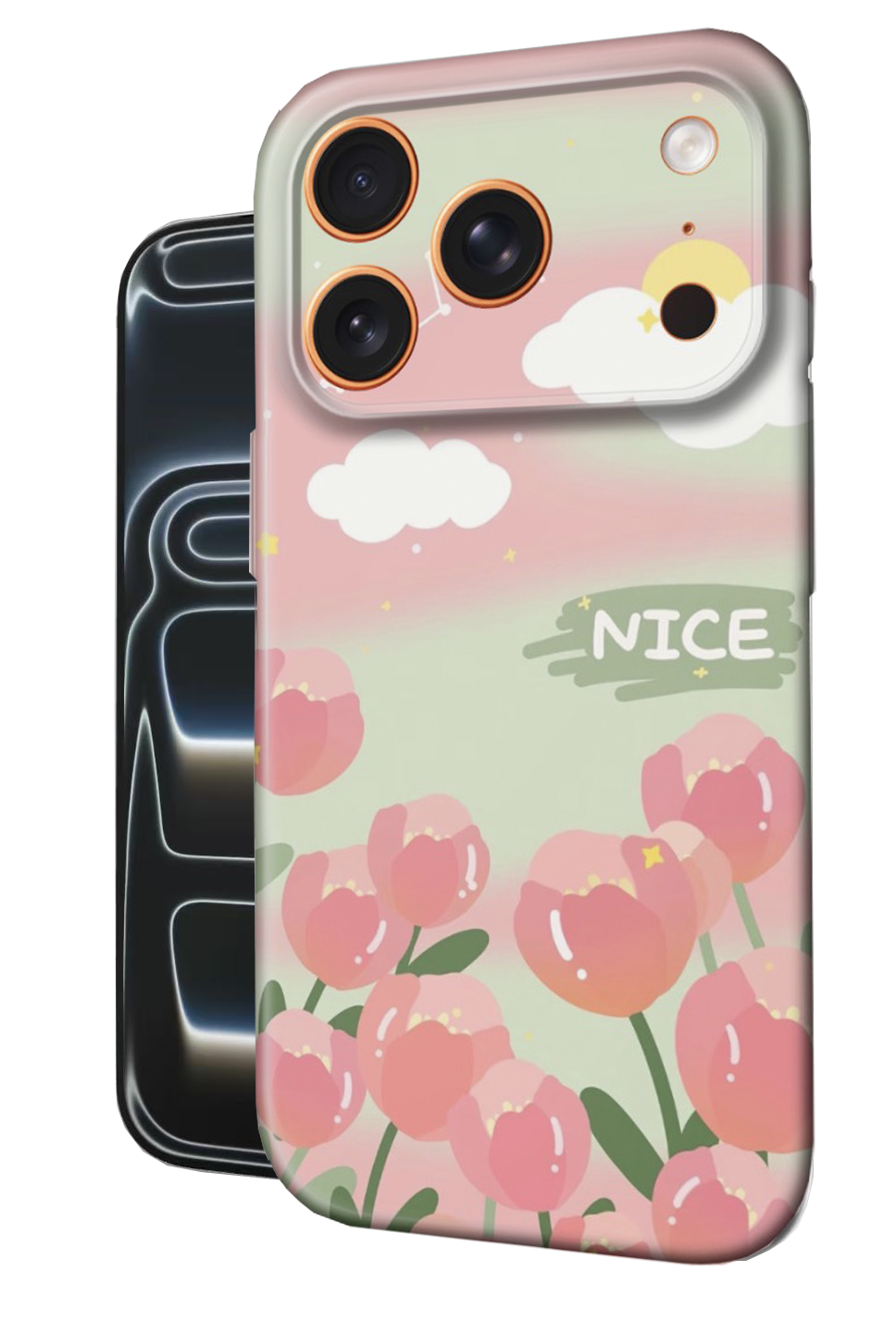 For iPhone 17 Pro Slim Case with Camera Lens Protection, Tulip Pattern