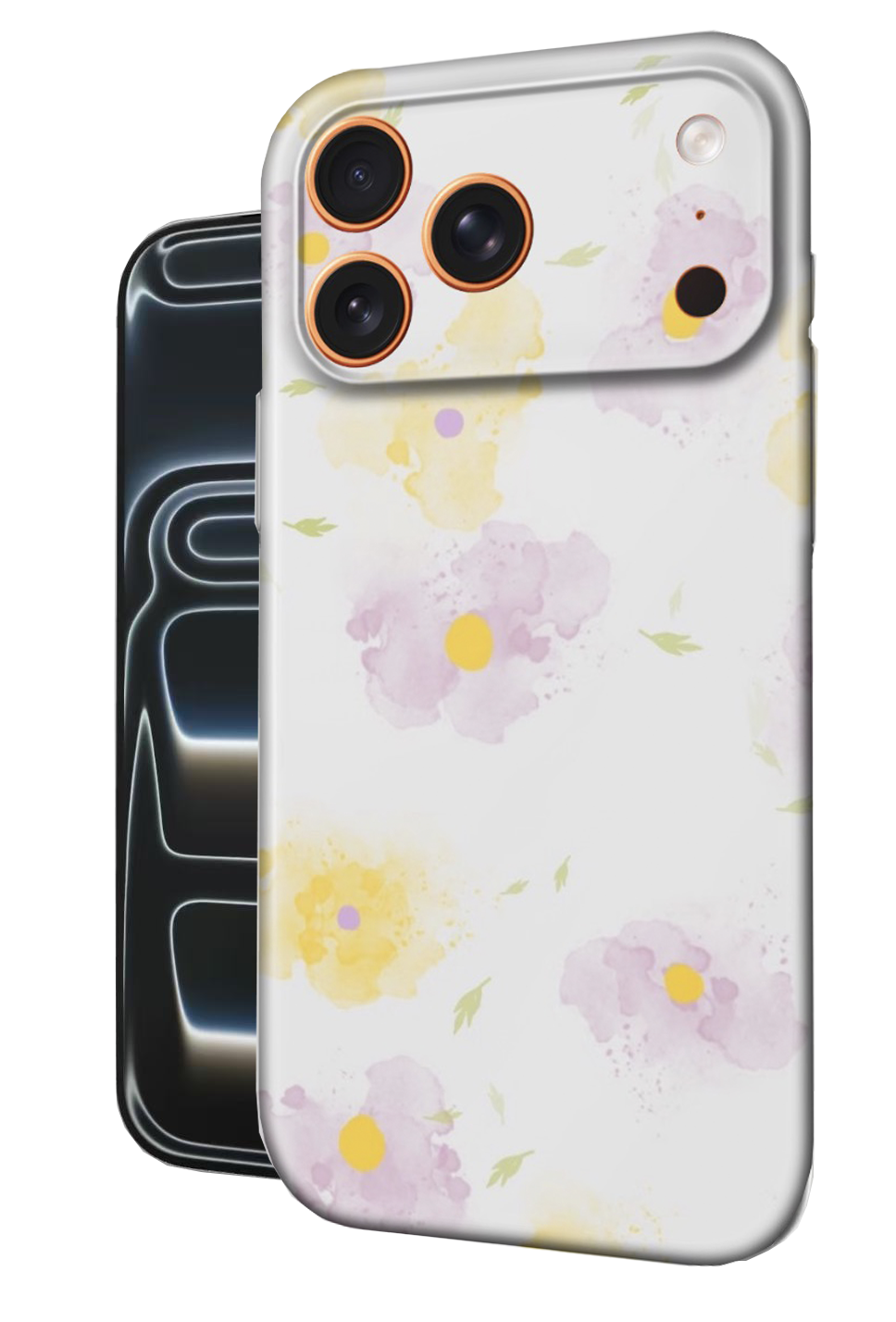 For iPhone 17 Pro Max Slim Case with Camera Lens Protection, Purple Flowers Pattern