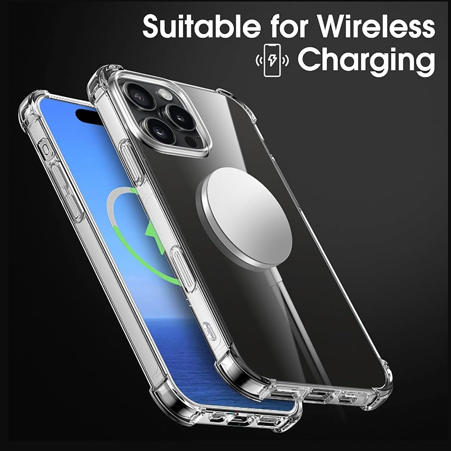 For iPhone 15 Pro Max Clear Case + 2 x Screen Protectors