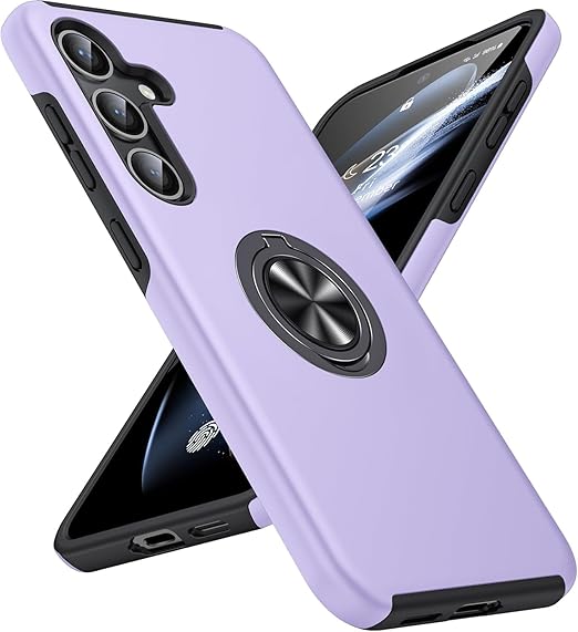 For Samsung Galaxy A37 Slim Case with Metal Ring Stand-Purple Colour