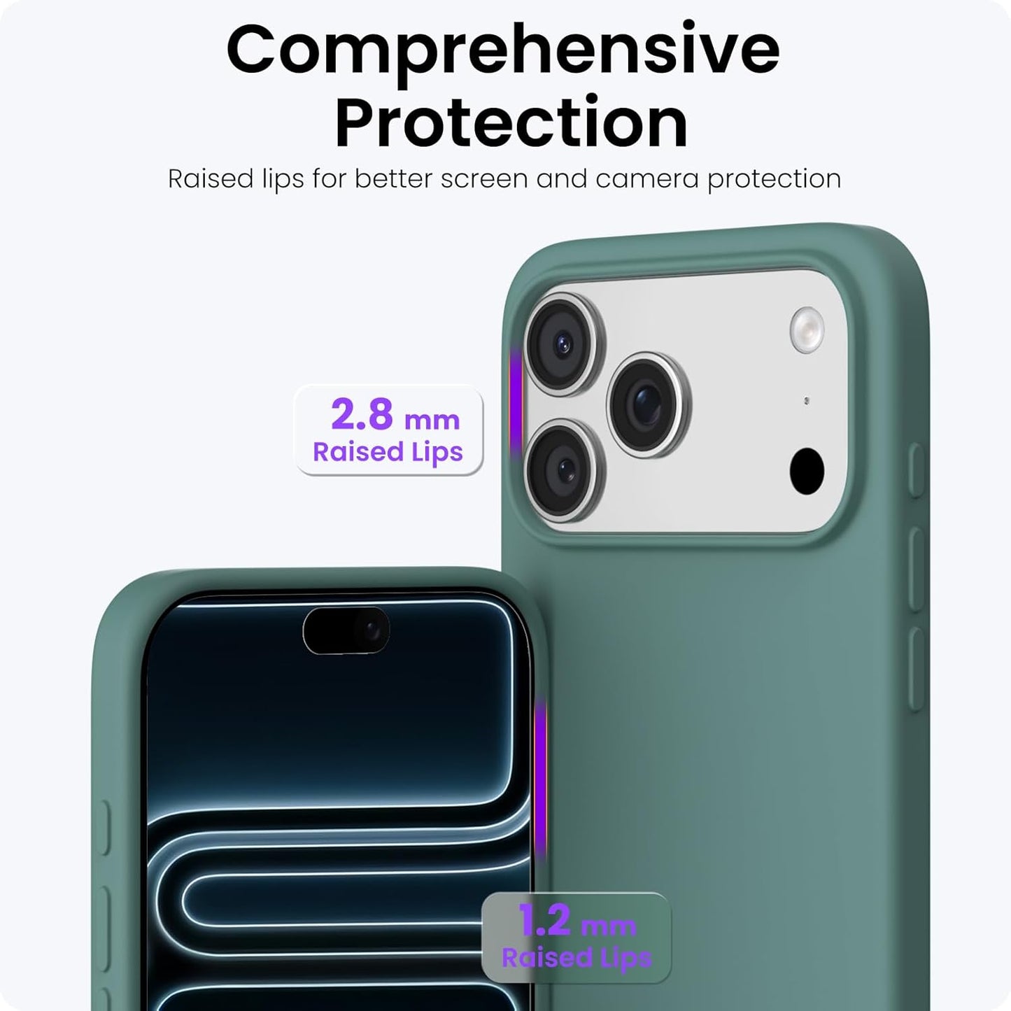 For iPhone 17 Pro Case Dark Green Silicone