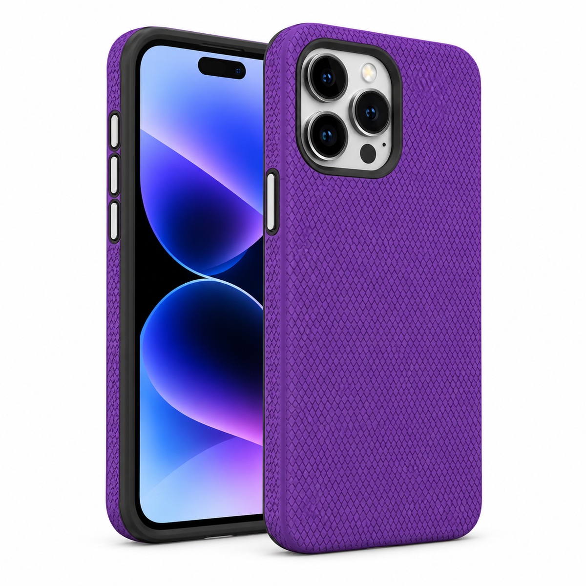 For iPhone 16 Pro Max Rugged Shockproof Case – Dual Layer Protective Cover Purple