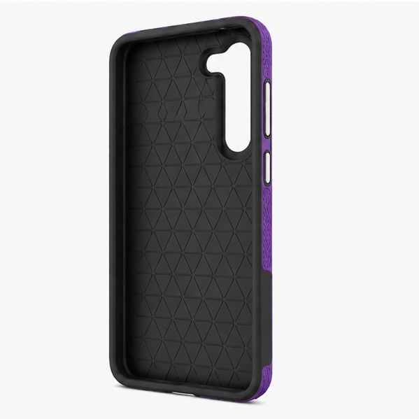 For S25 FE Purple Dual Layer Shockproof Phone Case + 2x Tempered Glass Screen Protectors