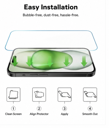 2-Pack For iPhone 15 Plus Tempered Glass Screen Protectors