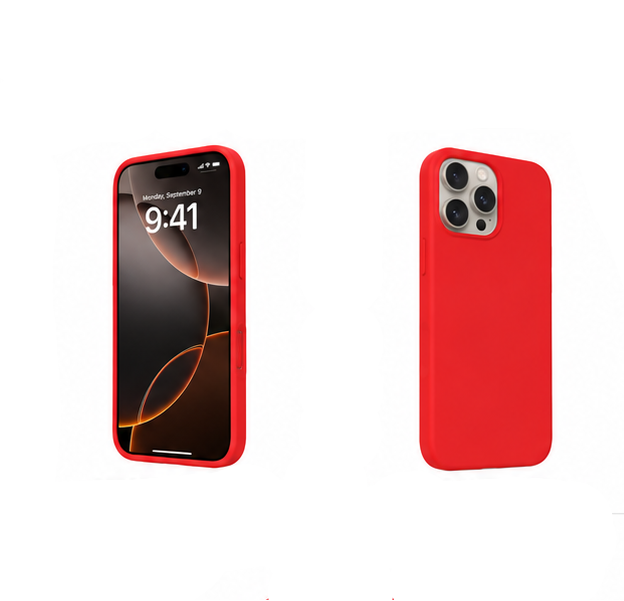 For iPhone 13 Pro Silicone Case -Red, Slim Fit Cover