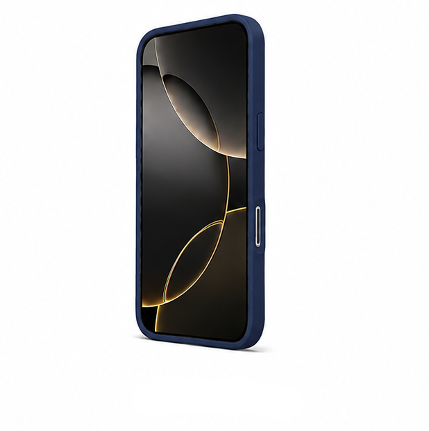 For iPhone 16 Pro Max Navy Blue Silicone Shockproof Case + 2 Pack Tempered Glass Screen Protectors | Soft Touch Protective Cover | Navy Blue