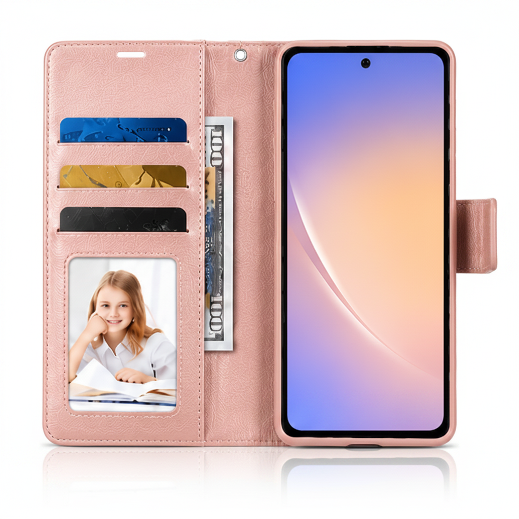 For Google Pixel 10 Pro Wallet Case with Card holder Rosegold Flip Cover