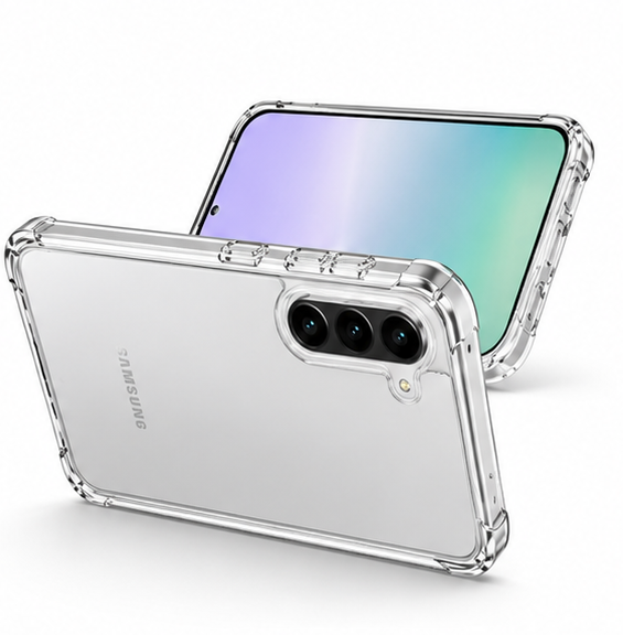 For Samsung Galaxy A57 Clear Shockproof Case + 2 Pack Tempered Glass Screen Protectors | Crystal Clear Protective Cover