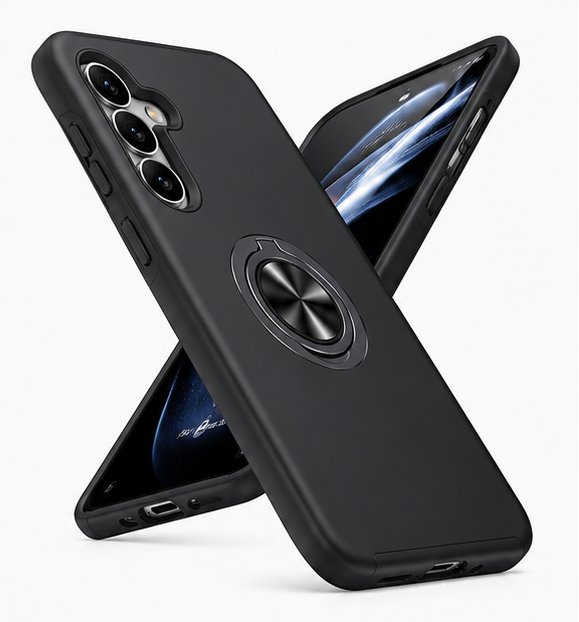 For Samsung Galaxy S26 Case with Ring Holder Kickstand Phone Case,Black