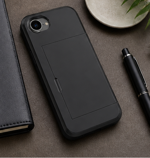 For iPhone 17e Case with Card Holder Shockproof Slim Protective Phone Cover