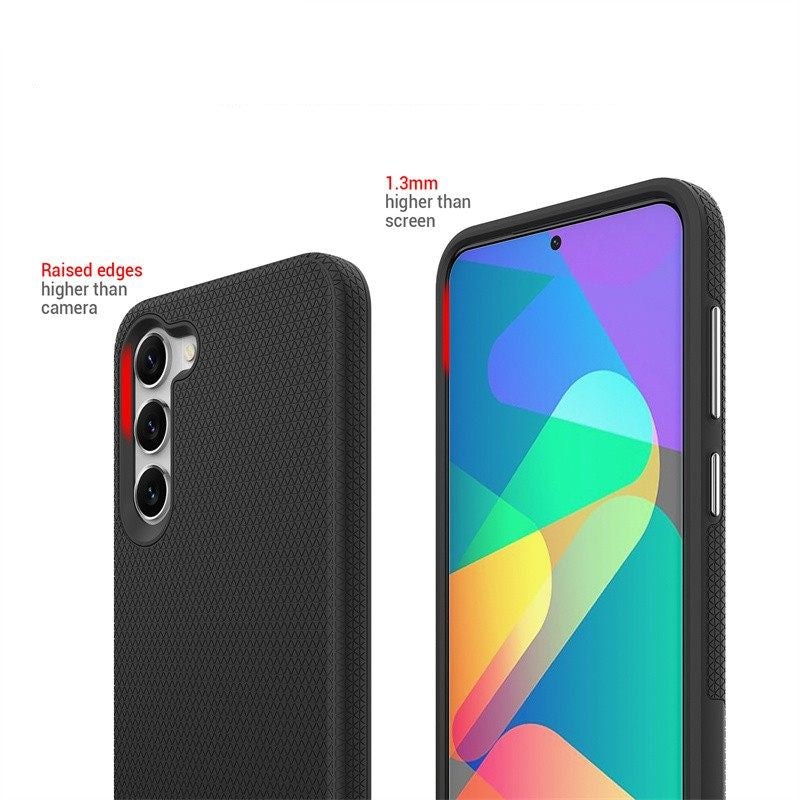 For Samsung Galaxy S24 FE Shockproof Rugged Black Case + 2 x Screen Protector
