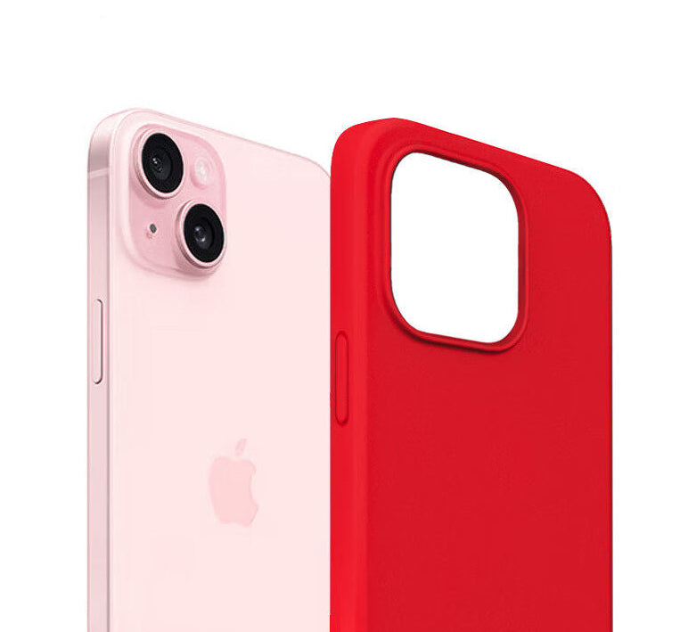 For iPhone 15 Plus Silicone Case -Red, Slim Fit Cover