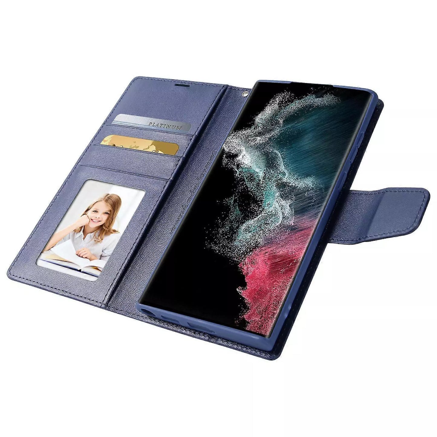 For Google Pixel 8 Pro Wallet Case, Dark Blue