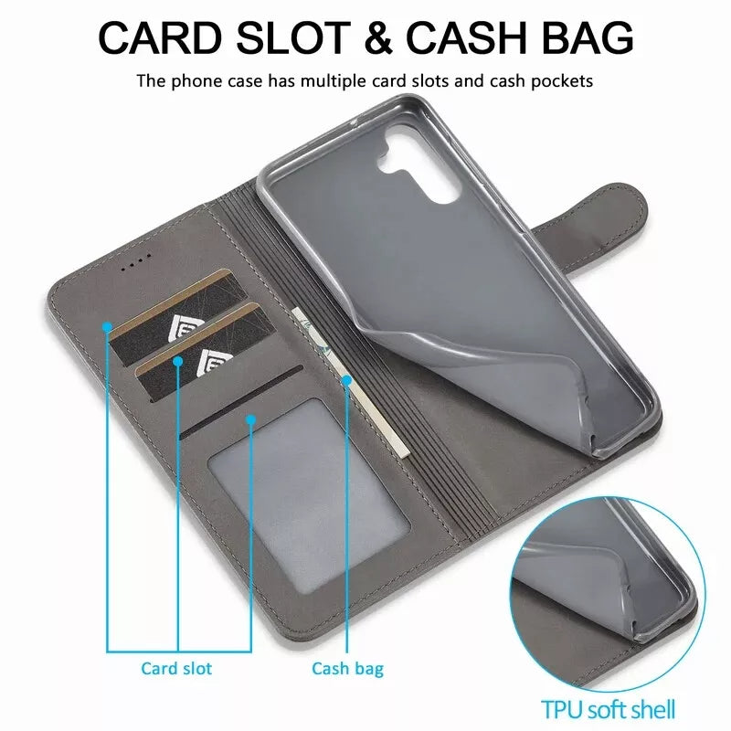 For Samsung Galaxy A16 Matte Wallet Flip Grey colour Case