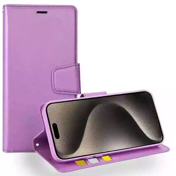 For iPhone 14 Pro Max Wallet Case Purple Colour Flip Case