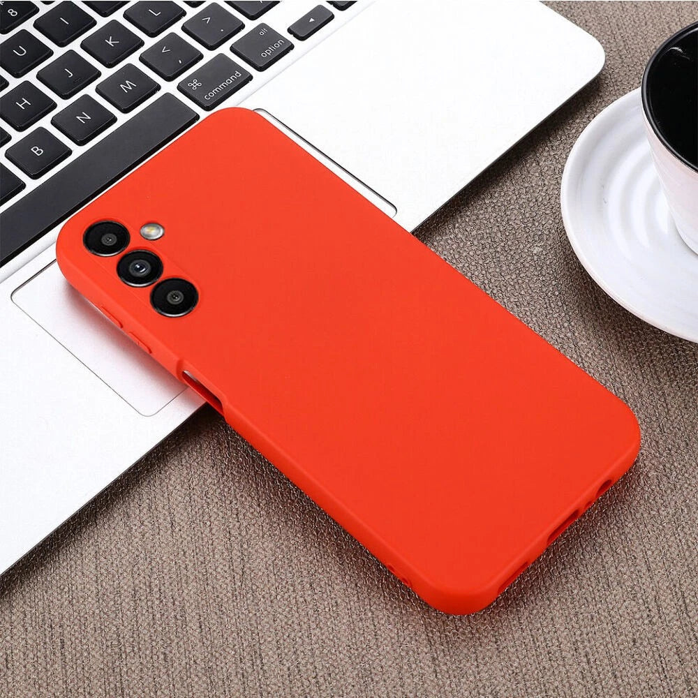 For Samsung Galaxy A55 Red Silicone Gel case + 2 x Screen Protectors