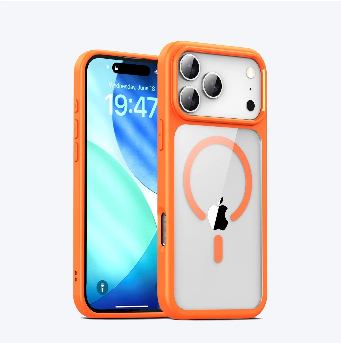 For iPhone 17 Pro Case , Magsafe Protective Cover,Orange Colour edge