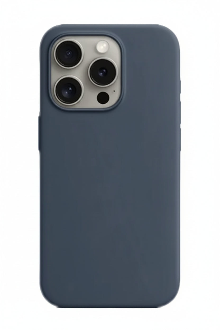 For iPhone 15 Pro Silicone Case -Dark Blue, Slim Fit Cover