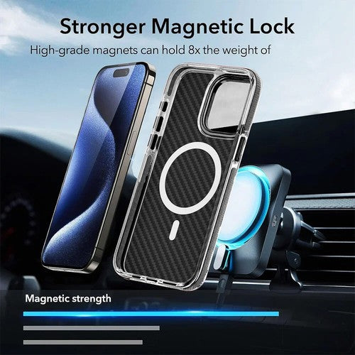For Apple iPhone 16 Pro Magsafe Carbon Fiber Heavy duty case