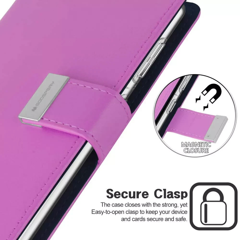 Dual layers wallet Cover For Samsung Galaxy S23 Plus,Purple