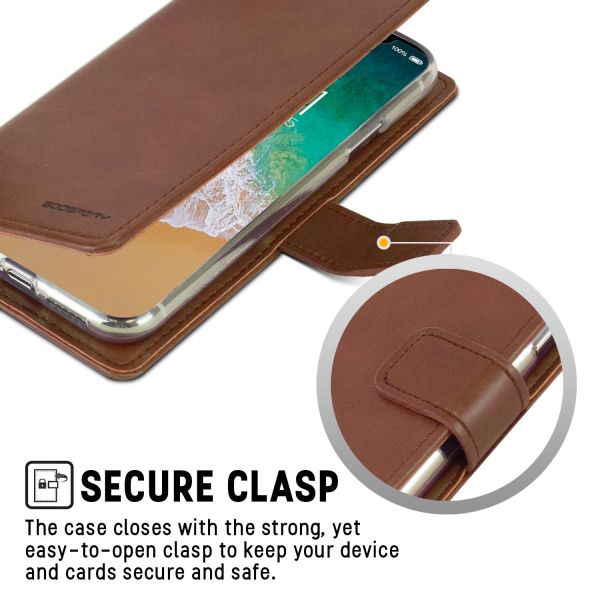 For iPhone 14 Pro Wallet Case Brown + 2 x Screen Protectors