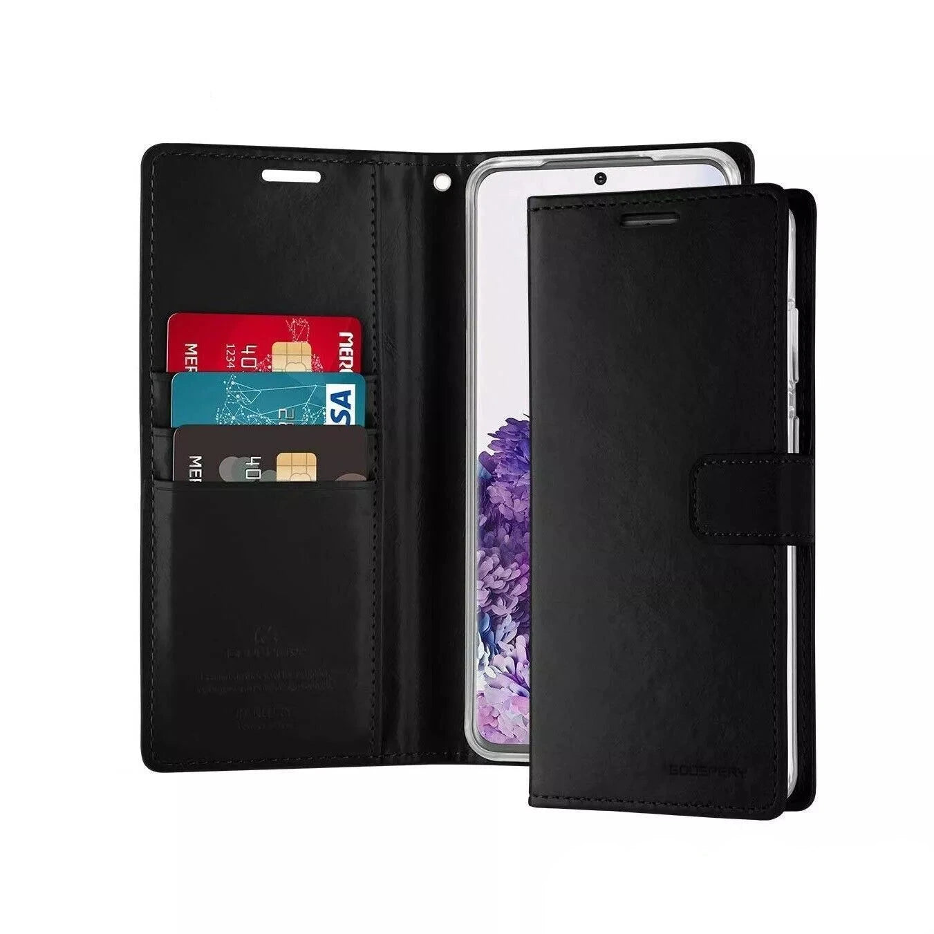 For Samsung Galaxy S24 Ultra Wallet Case Black Colour Flip Cover