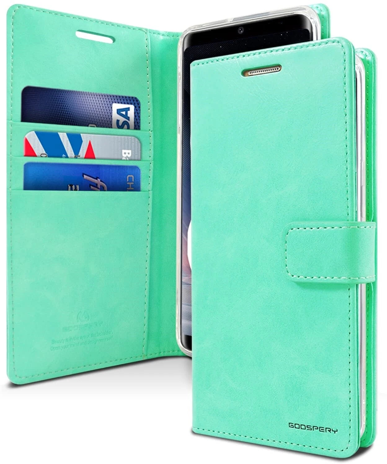 For Samsung Galaxy S23 FE Wallet Case with Card holder Mint Flip Cover