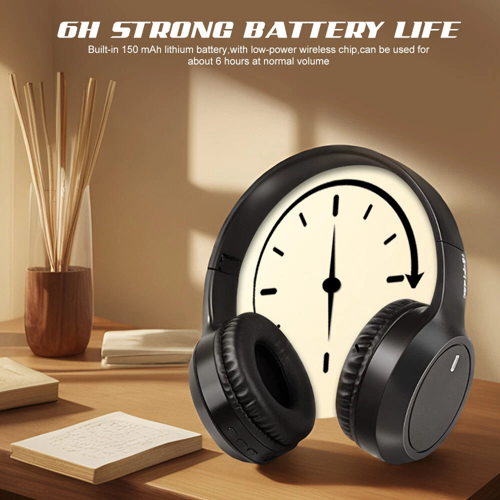 Universal Portable Wireless Bluetooth Headphones - Black