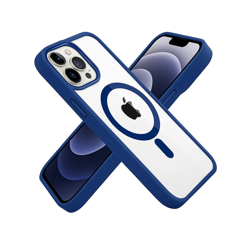 For iPhone 16 Pro Max MagSafe Clear Hybrid Protective Case – Blue