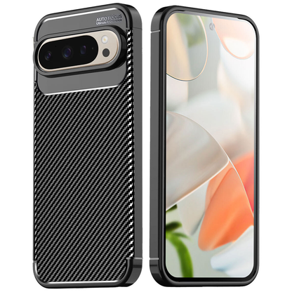 For Google Pixel 9 Pro XL Case Heavy Duty Shockproof Carbon Fiber Cover