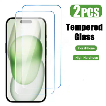 For iPhone 15 Case + 2 Glass Screen Protectors