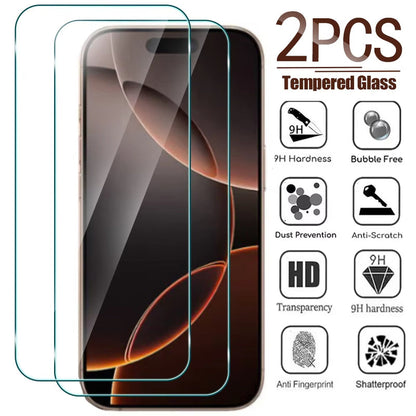 2X iPhone 15 Pro Glass Tempered Screen Protector