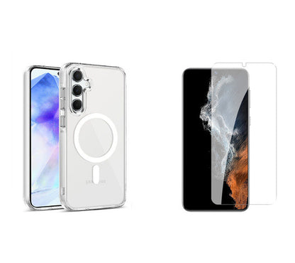 For Samsung Galaxy A17 MagSafe Clear Case +1 x Screen Protector