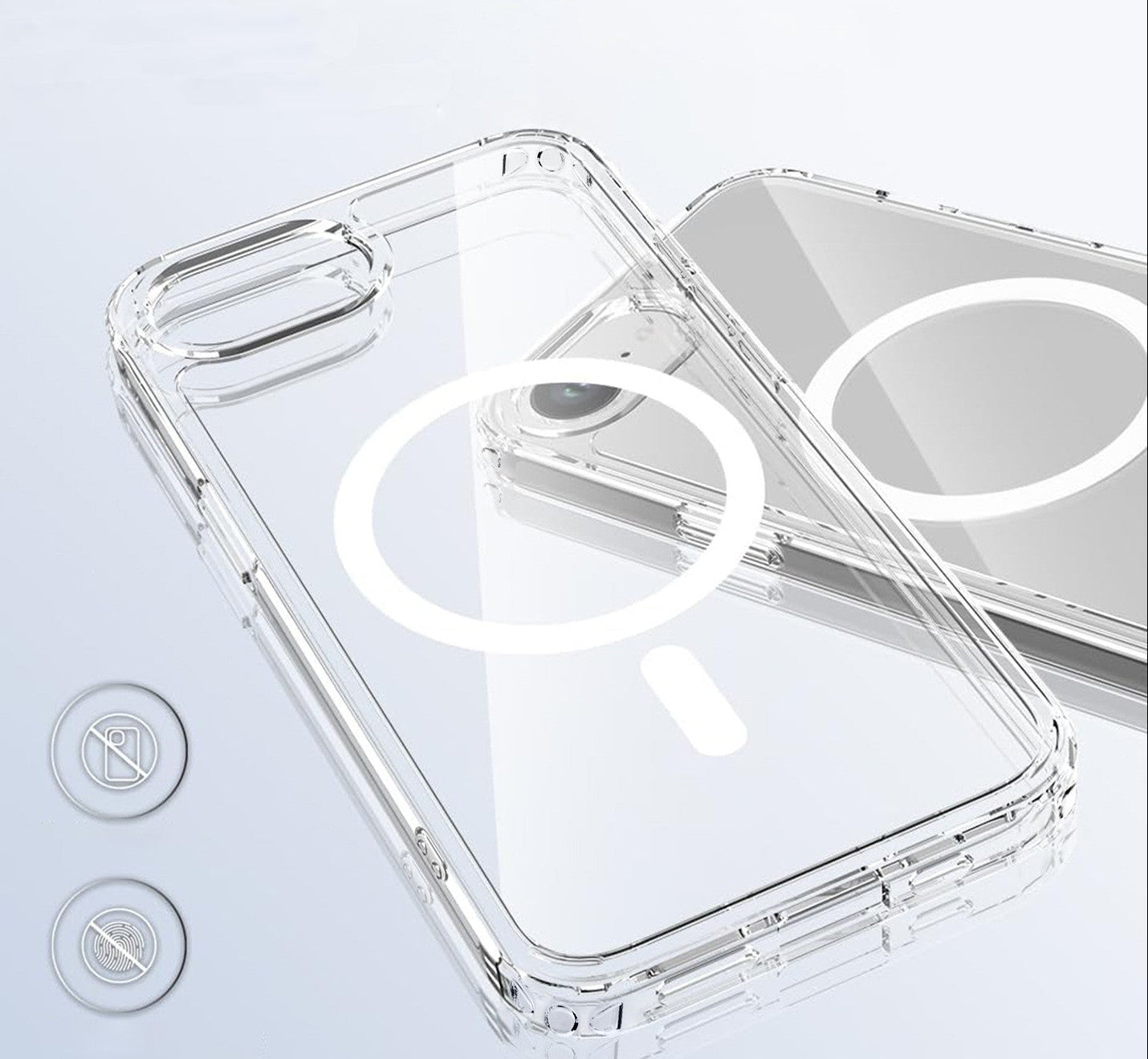 For iPhone 17e Clear Case Magsafe Cover + 1 x Tempered Glass Protector