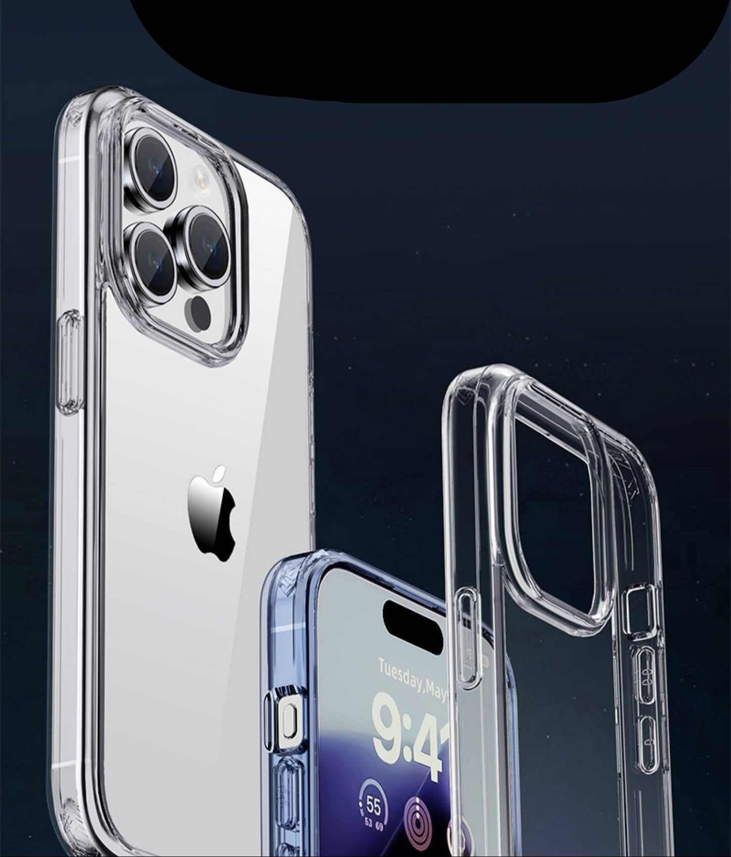 For iPhone 13 Pro Max Shockproof Transparent Case,Slim Protection