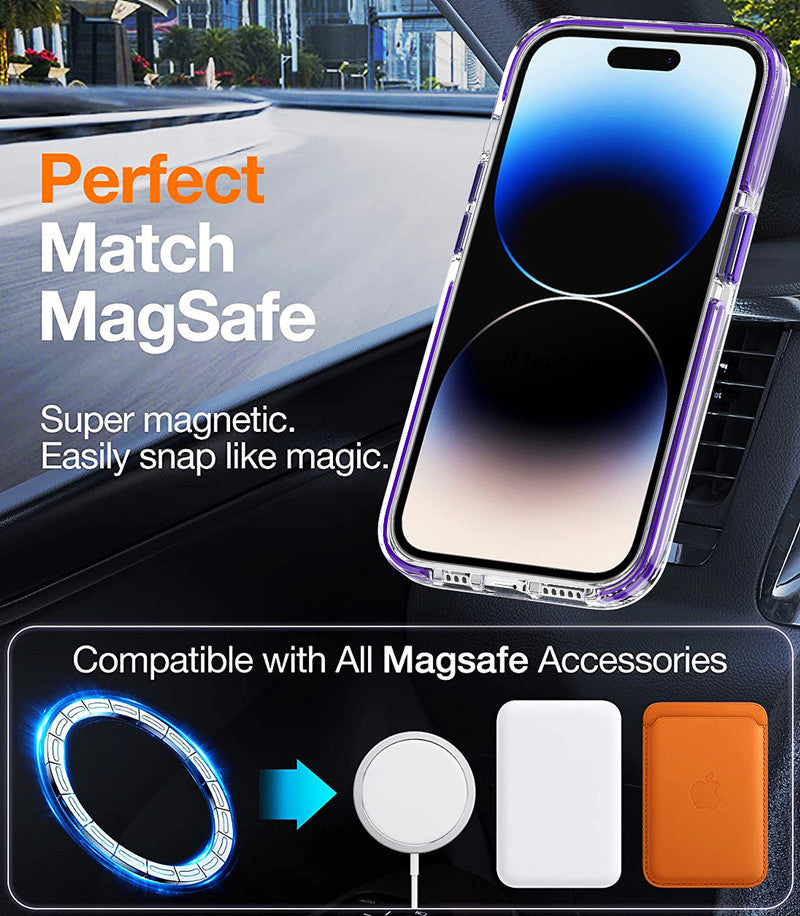 For iPhone 15 Pro MagSafe Case, Purple Edge