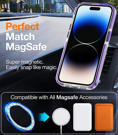 For iPhone 15 Pro MagSafe Case, Purple Edge