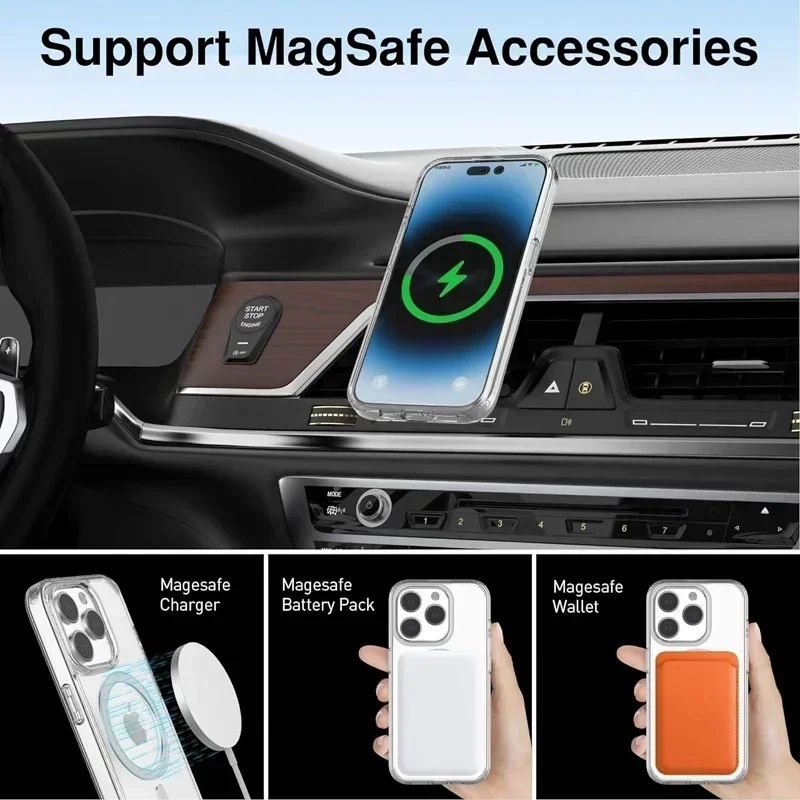 For iPhone 15 Clear Case- MagSafe