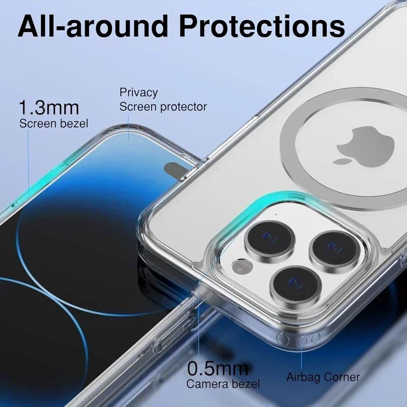 For iPhone 15 Clear Case- MagSafe