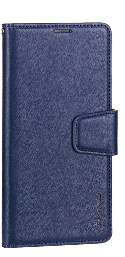 For iPhone 14 Plus Wallet Lanyard Case Navy blue + 2 Screen Protectors