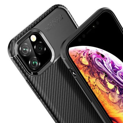For Apple iPhone 13 Pro Fiber Rugged Case TPU Cover-Black
