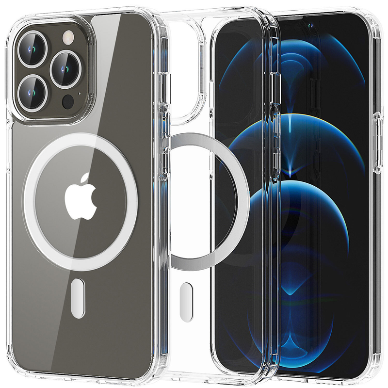 For iPhone 14 Pro Max Clear Shockproof Magnet  Magsafe Cover