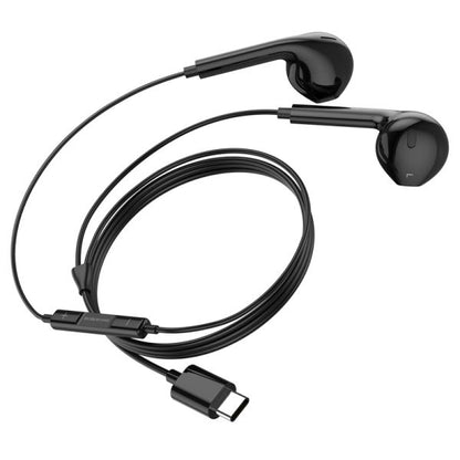 Handsfree USB Type C Headphones Earbuds-Black