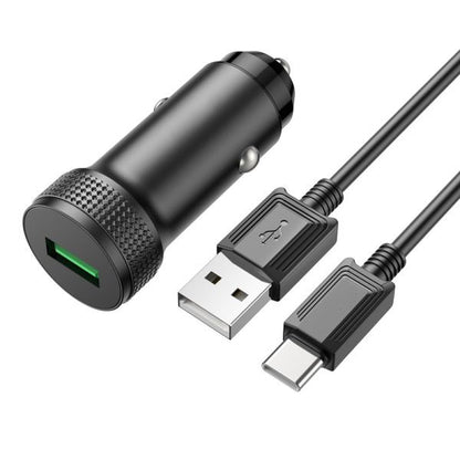 Universal Type C Car Charger Set Type-C to USB - black