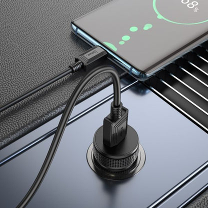 Universal Type C Car Charger Set Type-C to USB - black